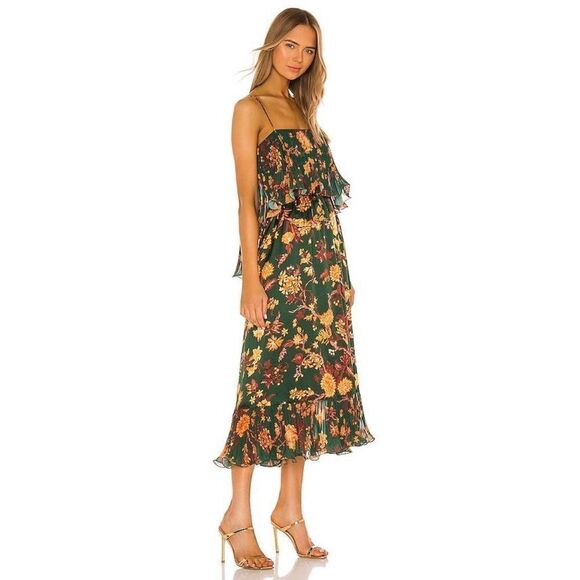 Amur Adeline 100% silk floral pleated floral Dress size 0 - Picture 2 of 12